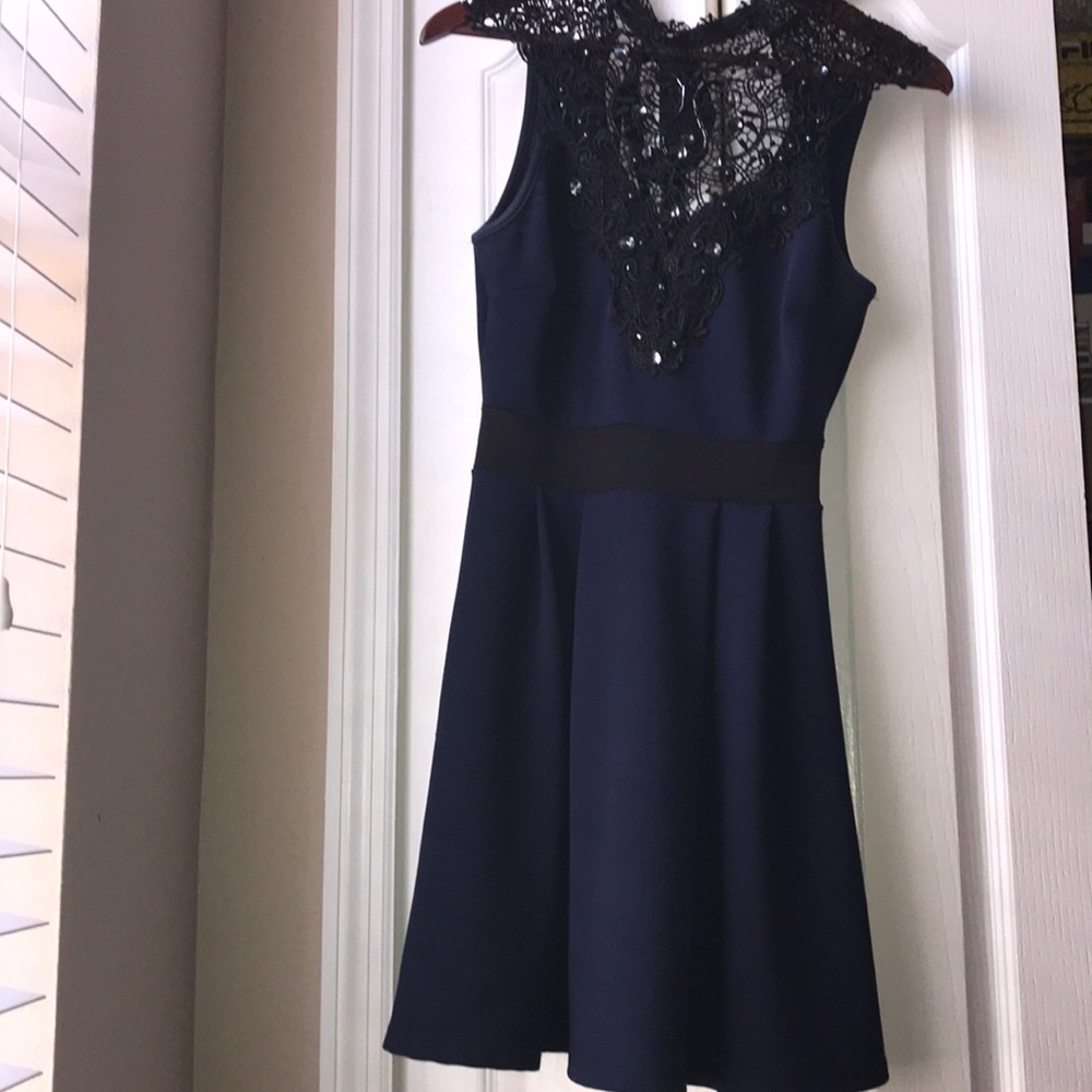 Blue and Black Dress